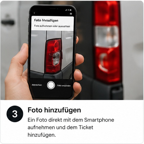 Schaden am Firmenfahrzeug mit Foto dokumentieren